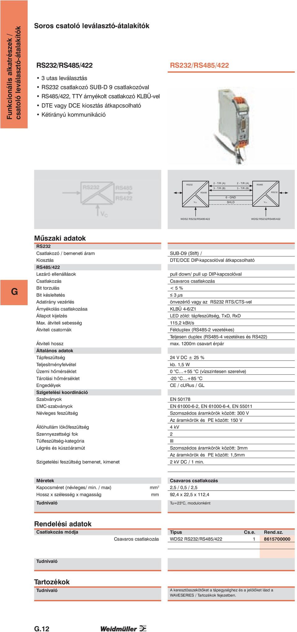 DIP-Schalter Csatlakozás schluss Bit torzulás Bit késleltetés Adatirány vezérlés r RTS/CTS Árnyékolás csatlakozása Állapot kijelzés sorgungsspannung, TxD, RxD Max.