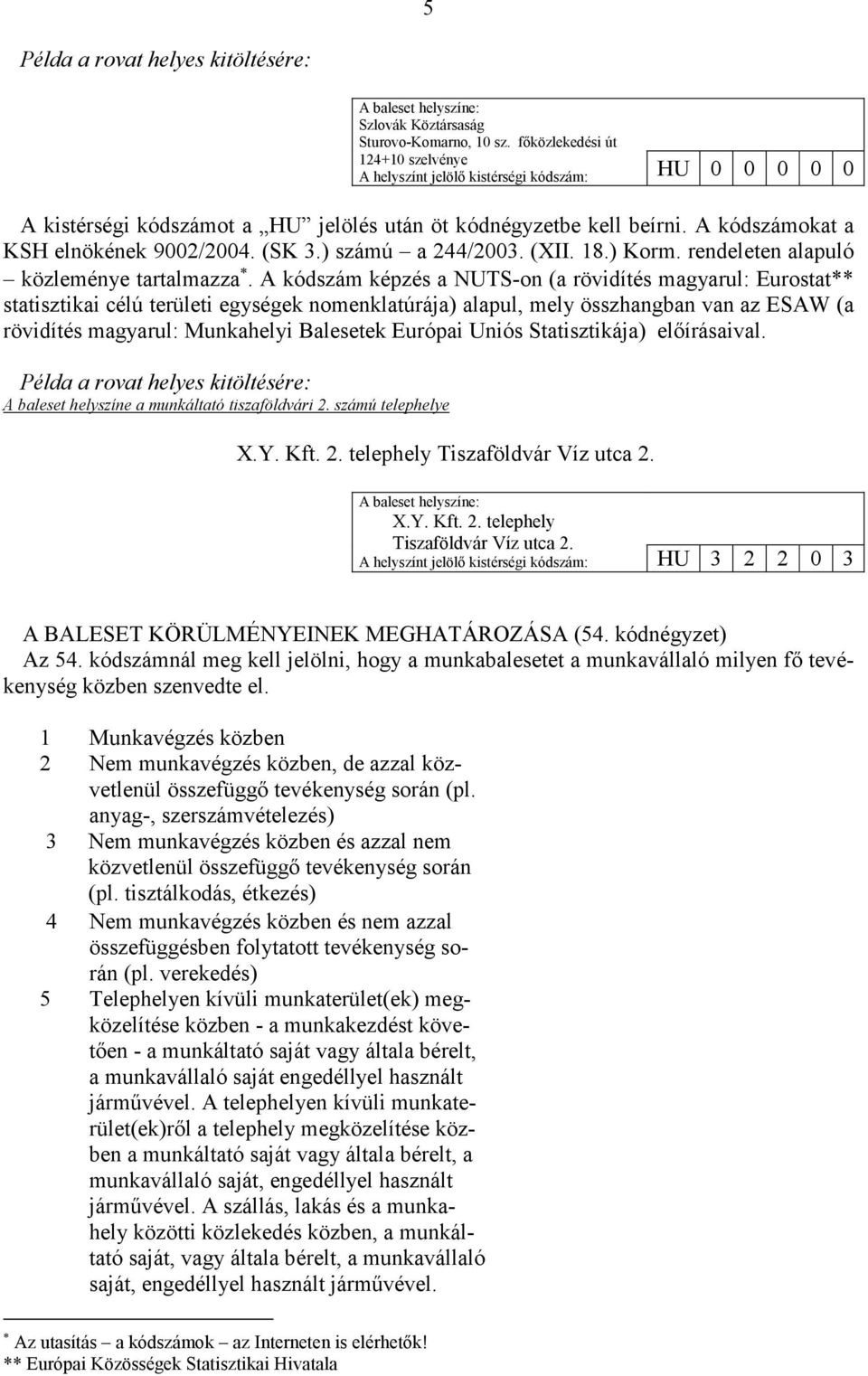 (SK 3.) számú a 244/2003. (XII. 18.) Korm. rendeleten alapuló közleménye tartalmazza.