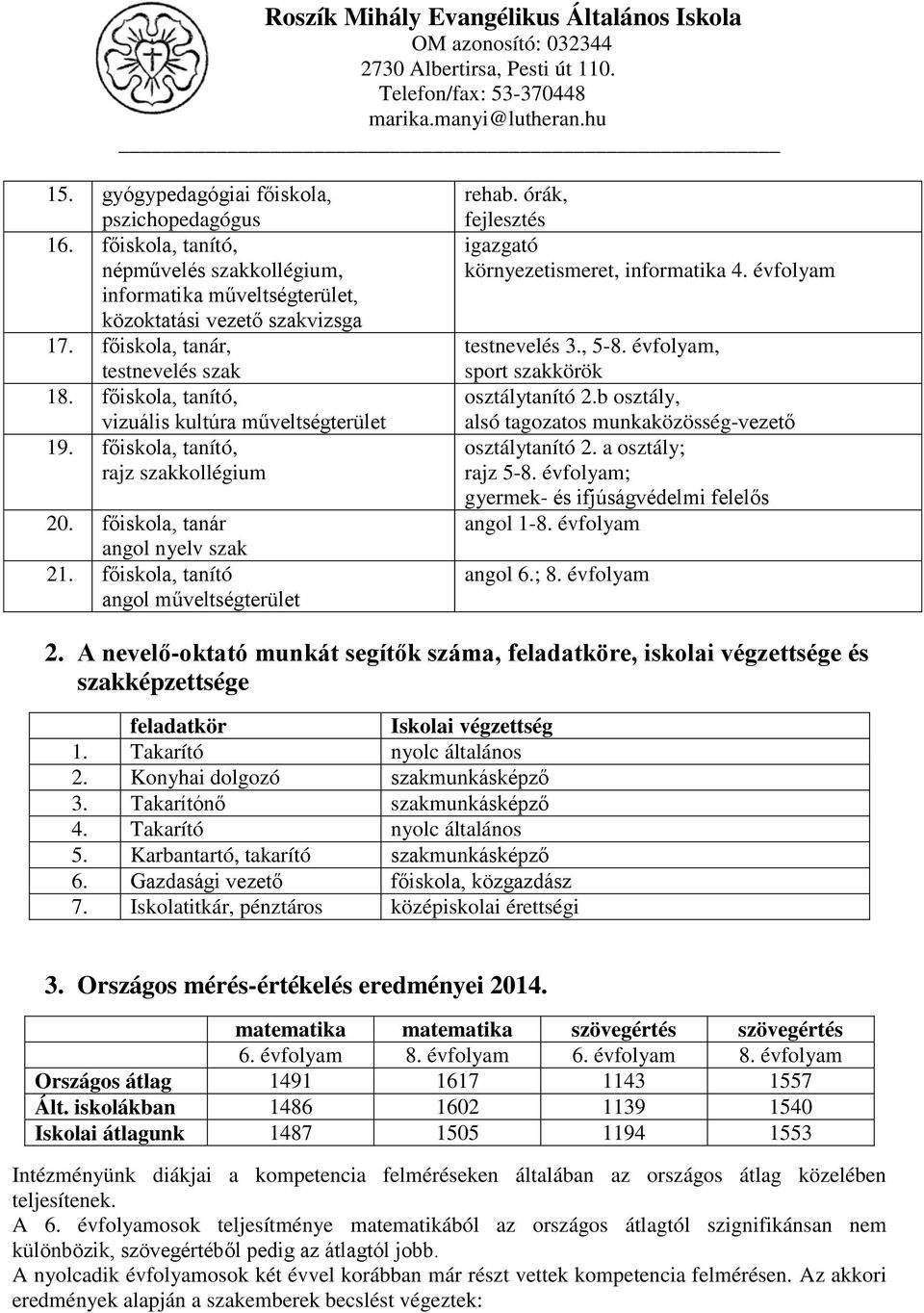 órák, fejlesztés igazgató környezetismeret, informatika 4. évfolyam testnevelés 3., 5-8. évfolyam, sport szakkörök osztálytanító 2.b osztály, alsó tagozatos munkaközösség-vezető osztálytanító 2.