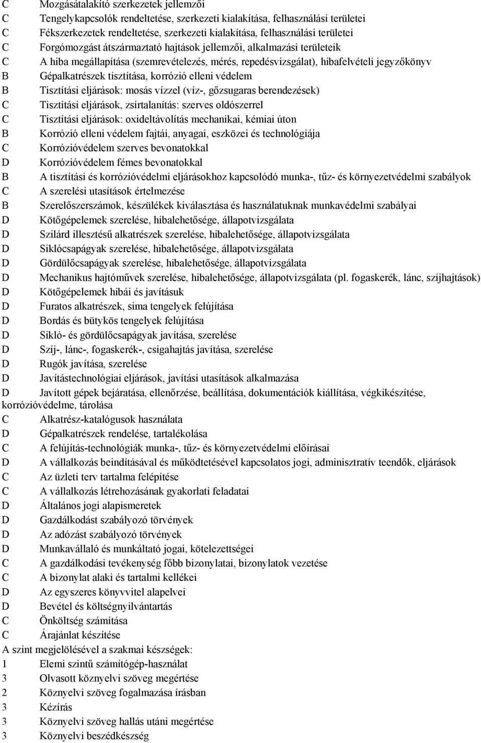 korrózió elleni védelem B Tisztítási eljárások: mosás vízzel (víz-, gőzsugaras berendezések) C Tisztítási eljárások, zsírtalanítás: szerves oldószerrel C Tisztítási eljárások: oxideltávolítás