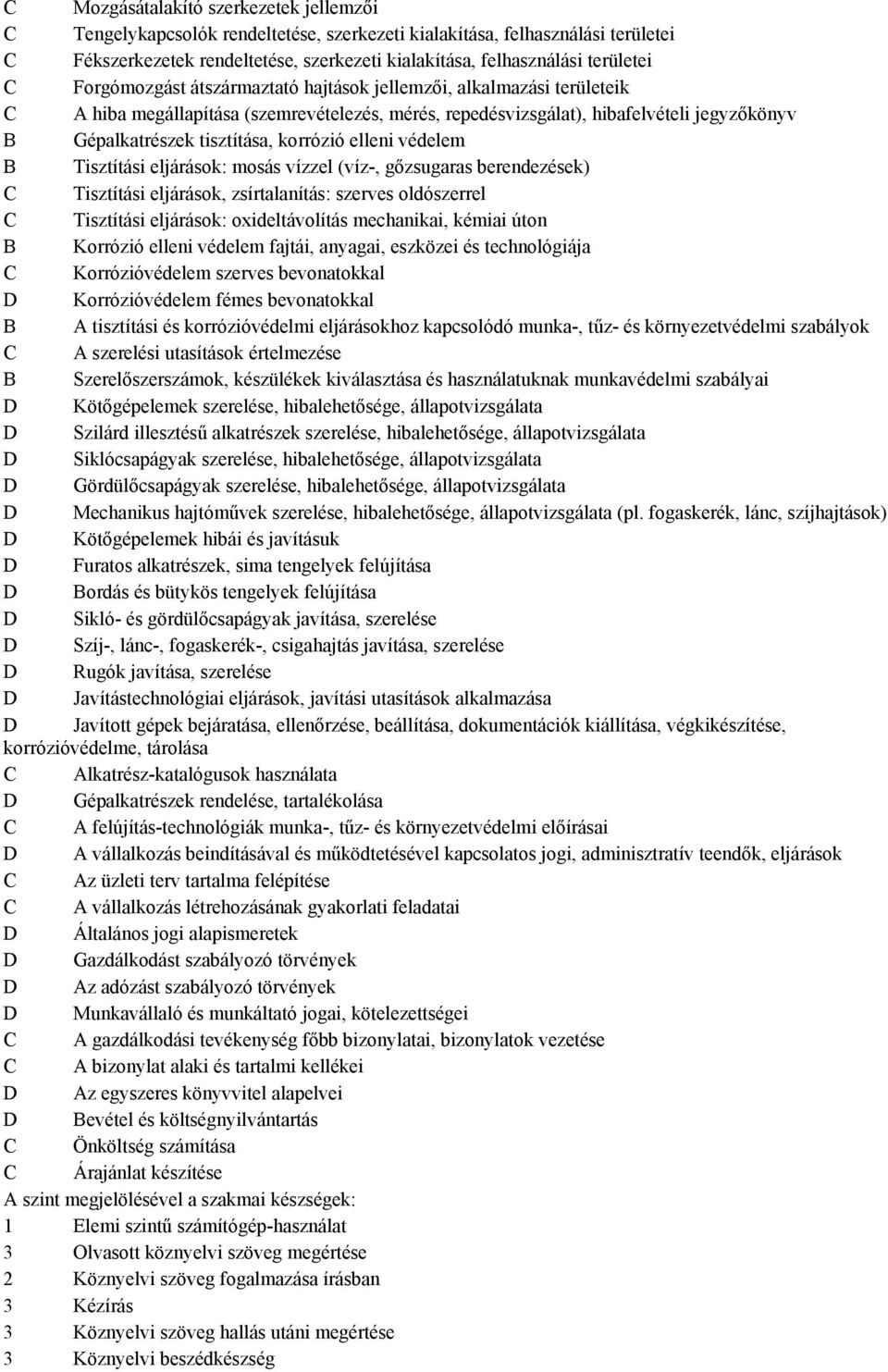 korrózió elleni védelem B Tisztítási eljárások: mosás vízzel (víz-, gőzsugaras berendezések) C Tisztítási eljárások, zsírtalanítás: szerves oldószerrel C Tisztítási eljárások: oxideltávolítás