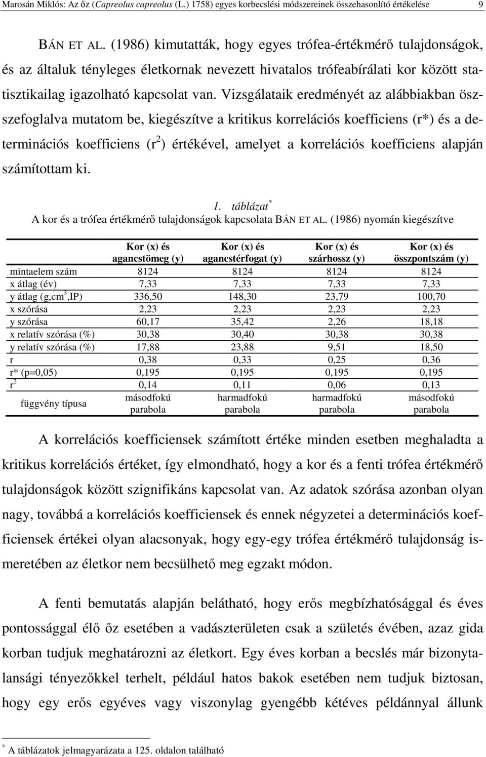 Vizsgálataik eredményét az alábbiakban öszszefoglalva mutatom be, kiegészítve a kritikus korrelációs koefficiens (r*) és a determinációs koefficiens (r 2 ) értékével, amelyet a korrelációs
