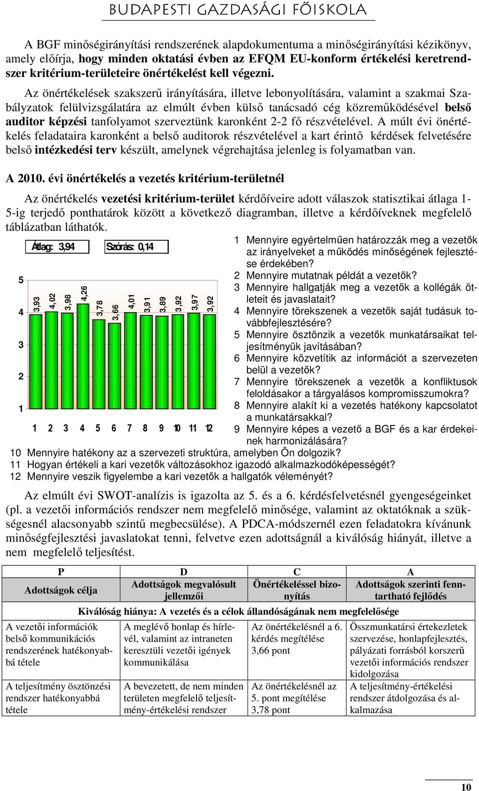 Az önértékelések szakszerű irányítására, illetve lebonyolítására, valamint a szakmai Szabályzatok felülvizsgálatára az elmúlt évben külső tanácsadó cég közreműködésével belső auditor képzési