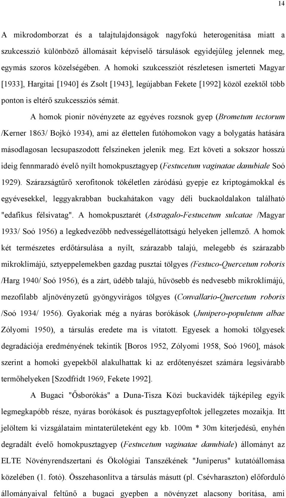 A homok pionír növényzete az egyéves rozsnok gyep (Brometum tectorum /Kerner 1863/ Bojkó 1934), ami az élettelen futóhomokon vagy a bolygatás hatására másodlagosan lecsupaszodott felszineken jelenik