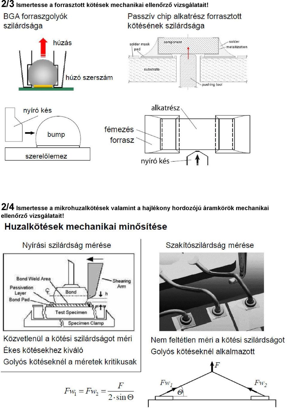 2/4 Ismertesse a mikrohuzalkötések valamint a