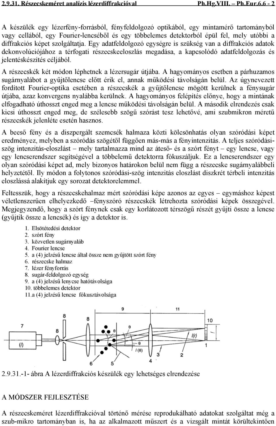 képet szolgáltatja. Egy adatfeldolgozó egységre is szükség van a diffrakciós adatok dekonvolúciójához a térfogati részecskeeloszlás megadása, a kapcsolódó adatfeldolgozás és jelentéskészítés céljából.