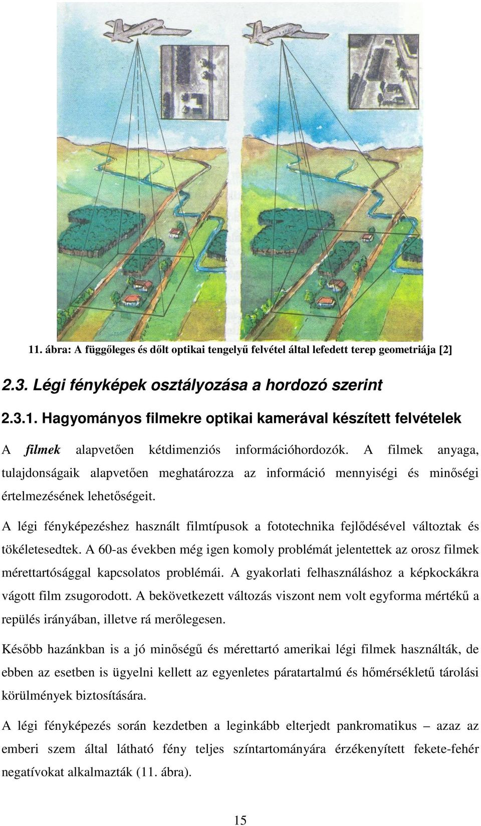 A légi fényképezéshez használt filmtípusok a fototechnika fejlődésével változtak és tökéletesedtek.