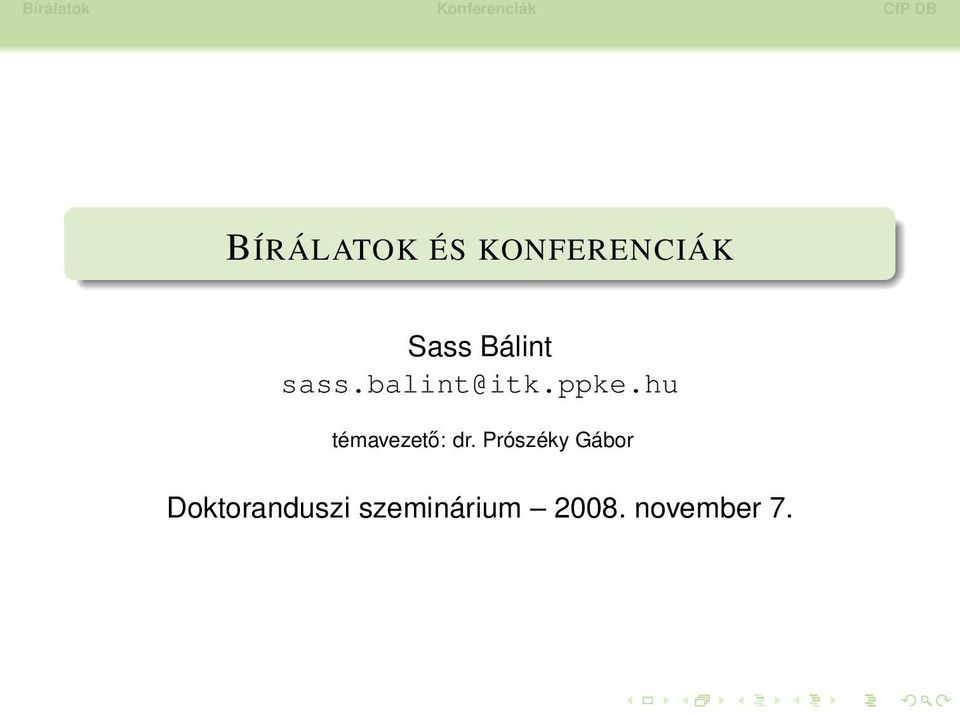 hu témavezető: dr.
