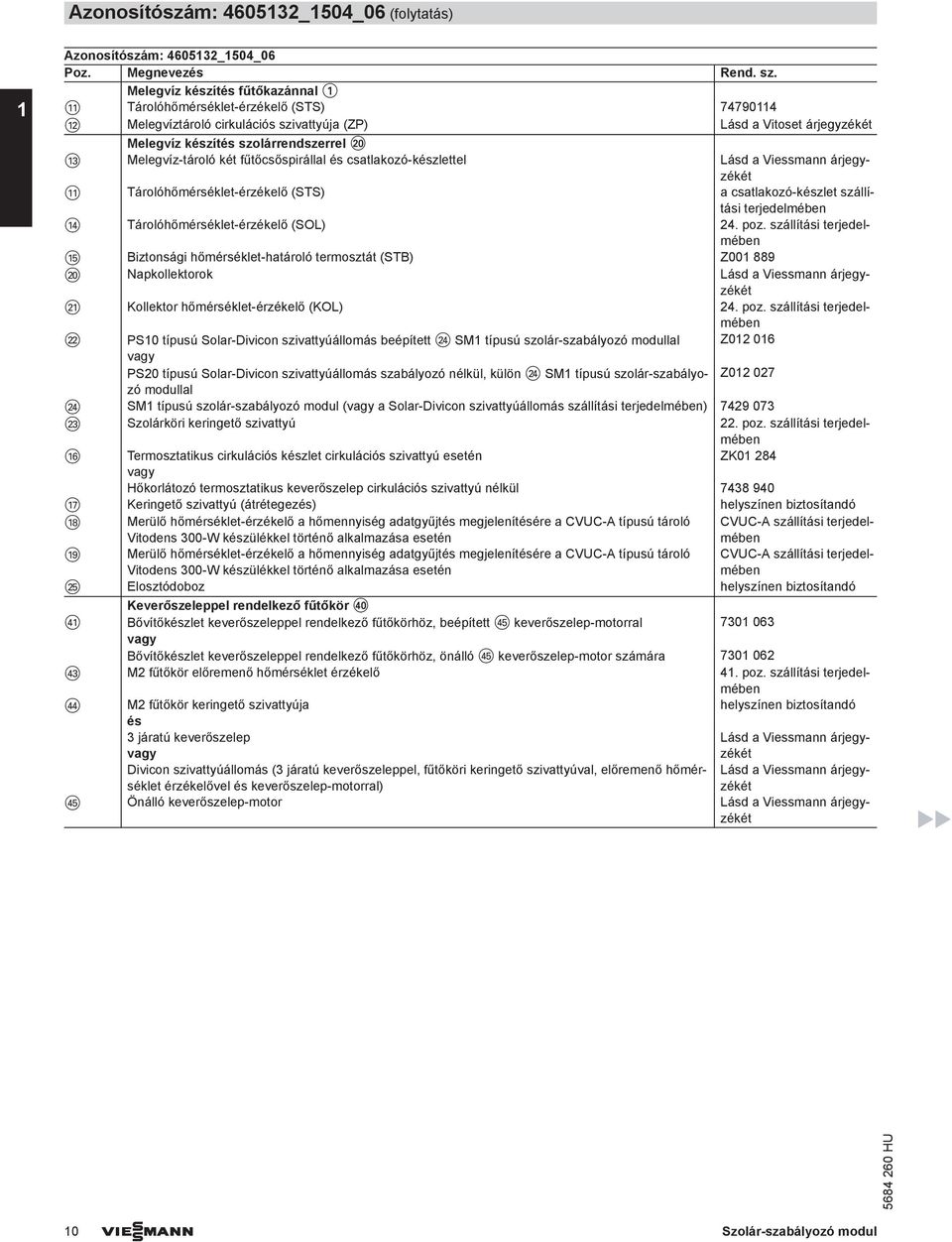 két fűtőcsőspirállal és csatlakozó-készlettel ásd a Viessmann árjegyzékét qq Tárolóhőmérséklet-érzékelő (STS) a csatlakozó-készlet szállítási terjedelmében qr Tárolóhőmérséklet-érzékelő (SO). poz.