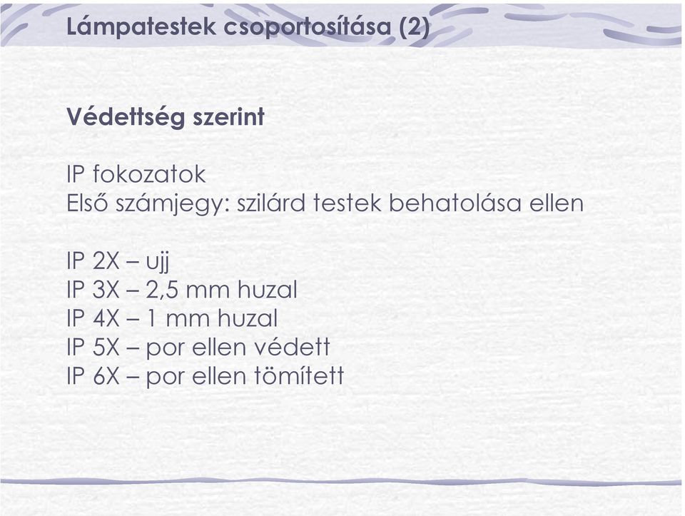 behatolása ellen IP 2X ujj IP 3X 2,5 mm huzal IP