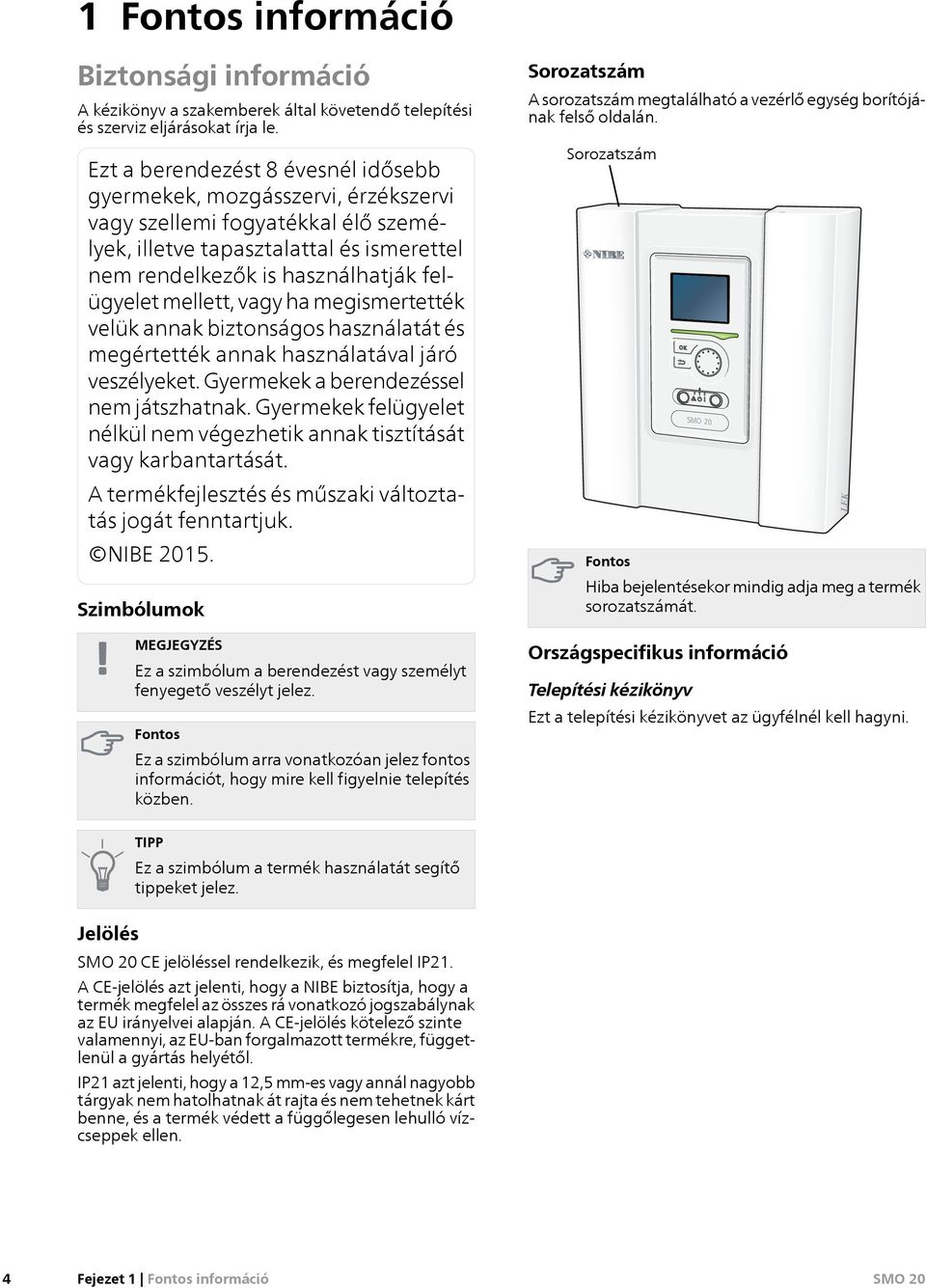 Telepítési kézikönyv SMO 20 - PDF Ingyenes letöltés