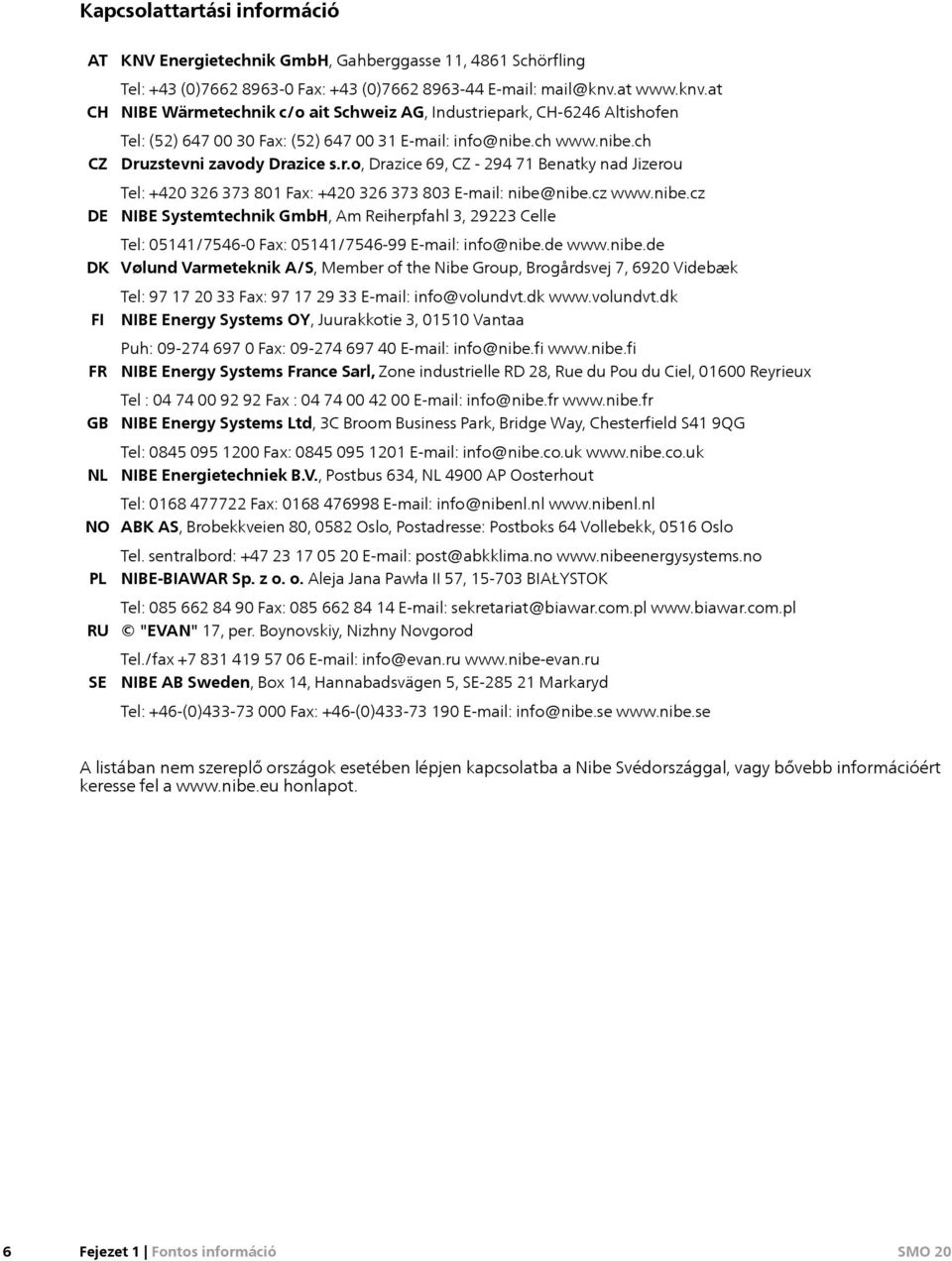cz www.nibe.cz NIBE Systemtechnik GmbH, Am Reiherpfahl 3, 29223 Celle Tel: 054/7546-0 Fax: 054/7546-99 E-mail: info@nibe.de www.nibe.de Vølund Varmeteknik A/S, Member of the Nibe Group, Brogårdsvej 7, 6920 Videbæk Tel: 97 7 20 33 Fax: 97 7 29 33 E-mail: info@volundvt.