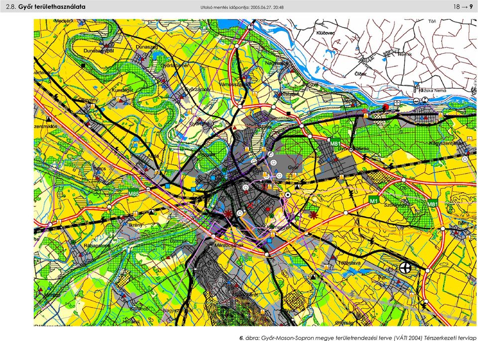 Győr szabályozási terv jelmagyarázat