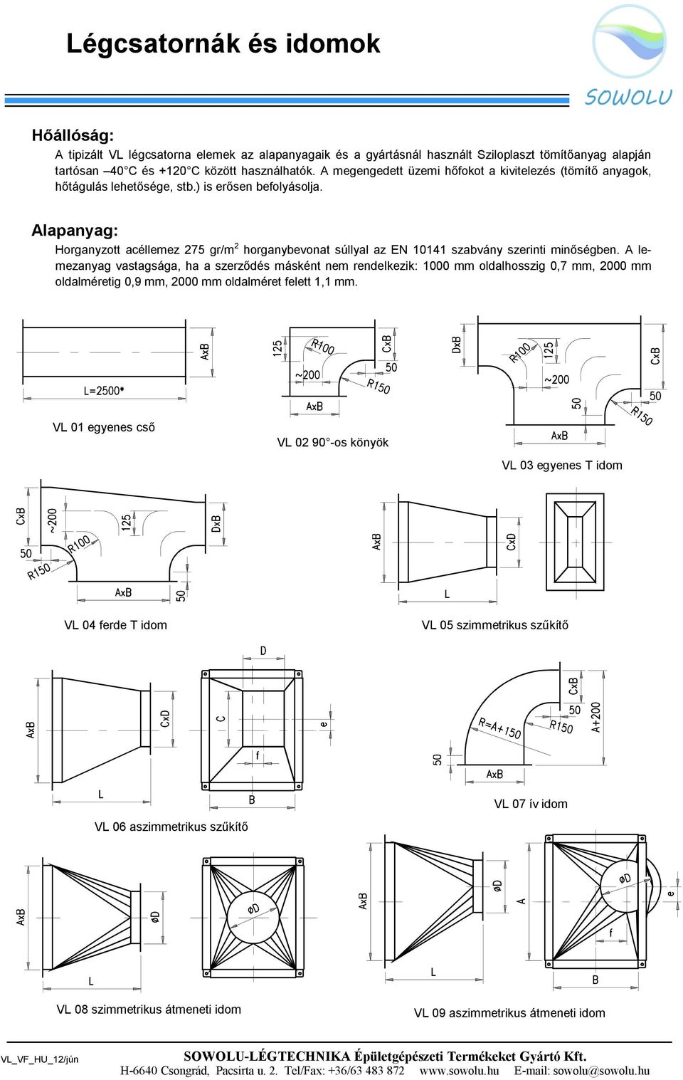 Légcsatornák és idomok - PDF Ingyenes letöltés