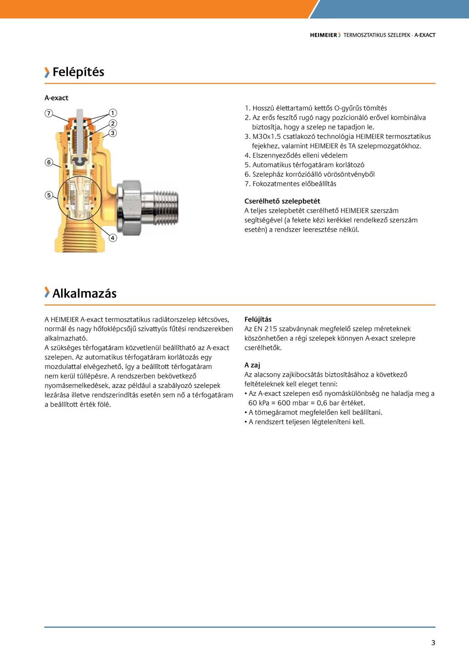 Termosztatikus radiátorszelep automatikus térfogatáram korlátozóval - PDF  Ingyenes letöltés