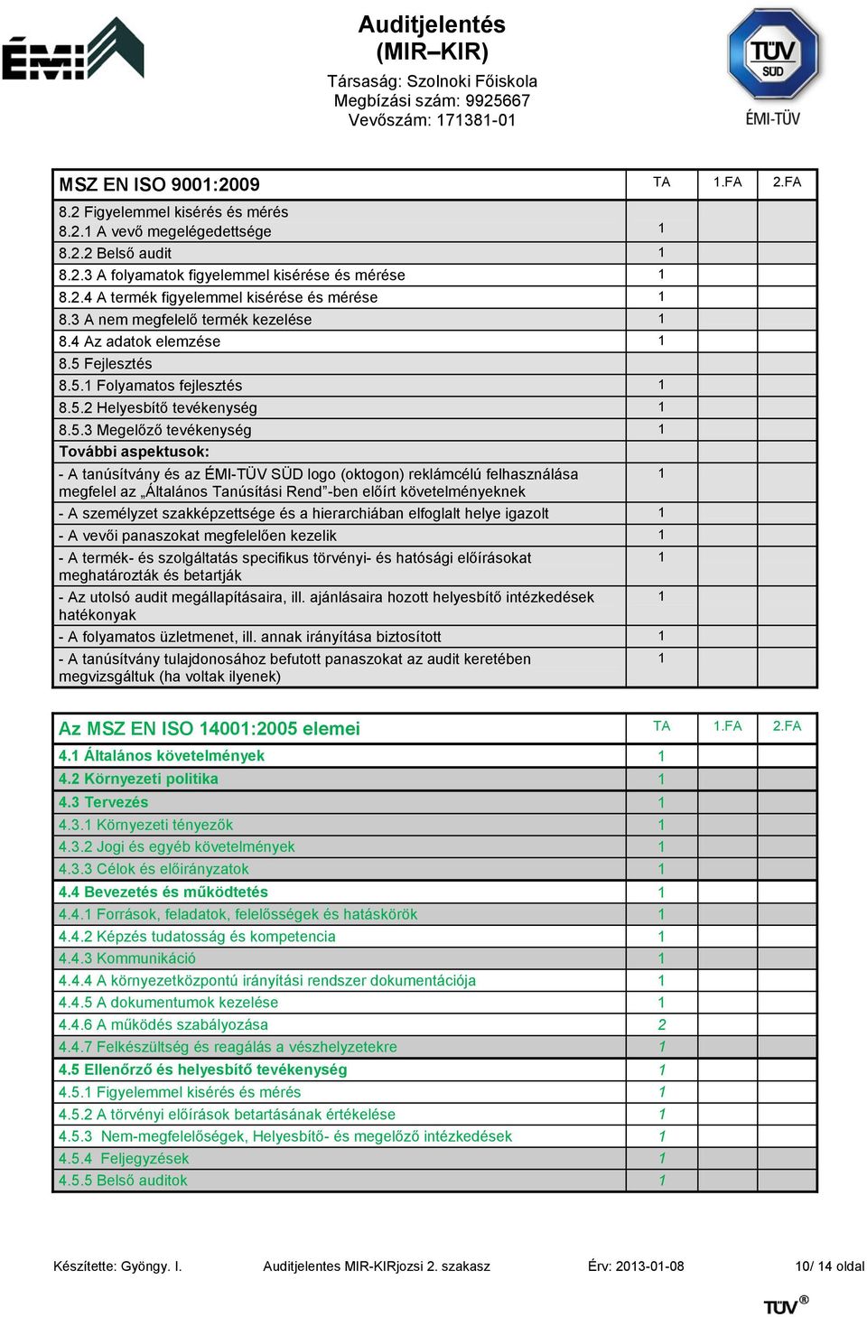 Fejlesztés 8.5.