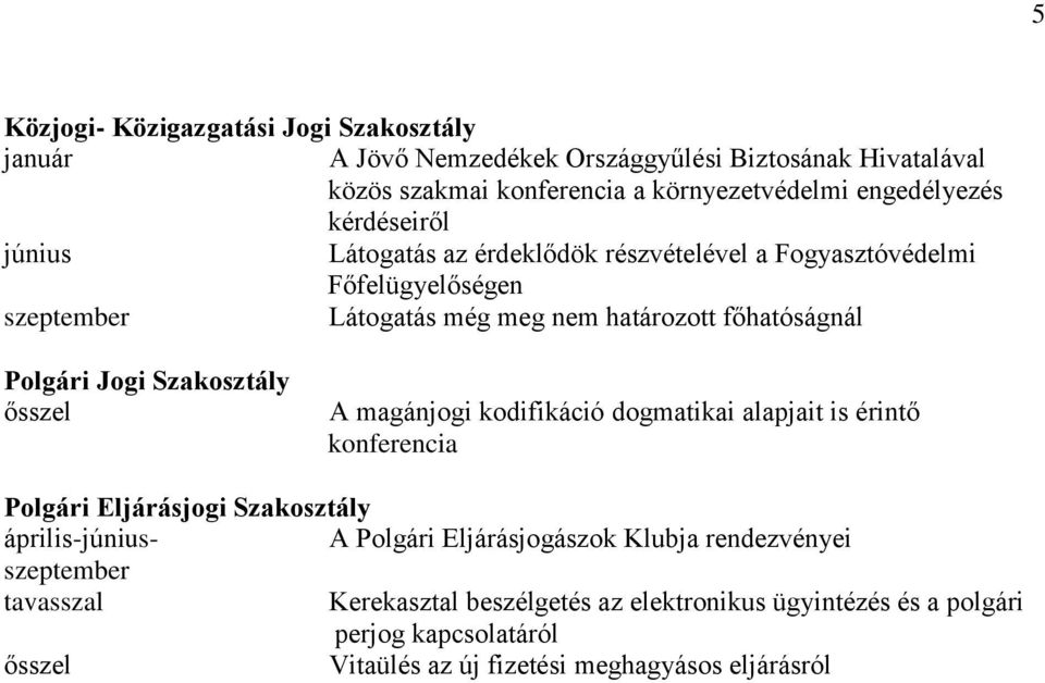 Polgári Jogi Szakosztály A magánjogi kodifikáció dogmatikai alapjait is érintő konferencia Polgári Eljárásjogi Szakosztály -- A Polgári Eljárásjogászok