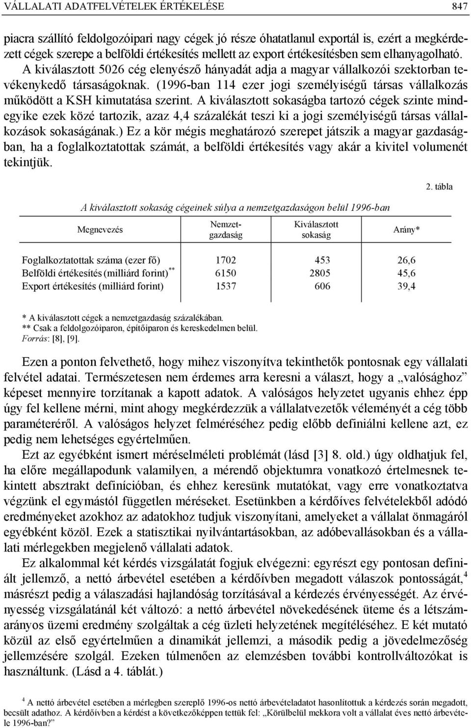 (1996-ban 114 ezer jogi személyiségű társas vállalkozás működött a KSH kimutatása szerint.