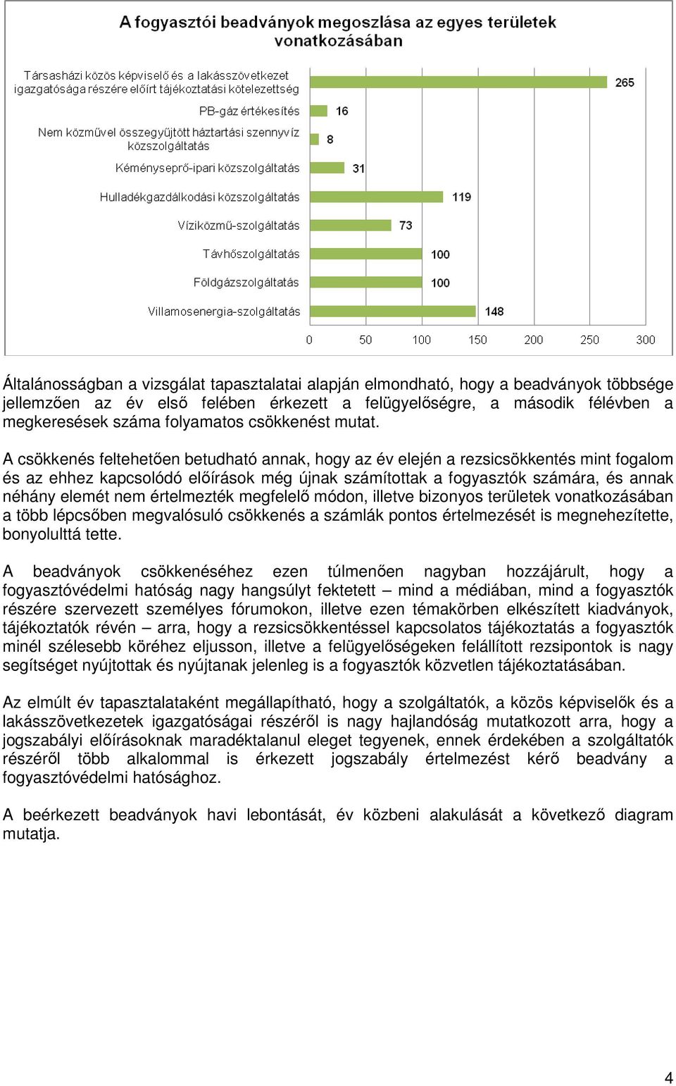 A csökkenés feltehetően betudható annak, hogy az év elején a rezsicsökkentés mint fogalom és az ehhez kapcsolódó előírások még újnak számítottak a fogyasztók számára, és annak néhány elemét nem