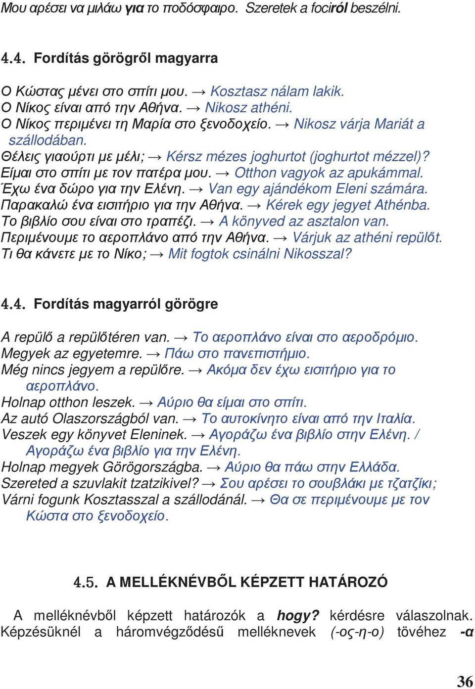 [U[U Fordítás magyarról görögre A repül a repül téren van.. Megyek az egyetemre.. Még nincs jegyem a repül re.. Holnap otthon leszek.. Az autó Olaszországból van.. Veszek egy könyvet Eleninek.. /.