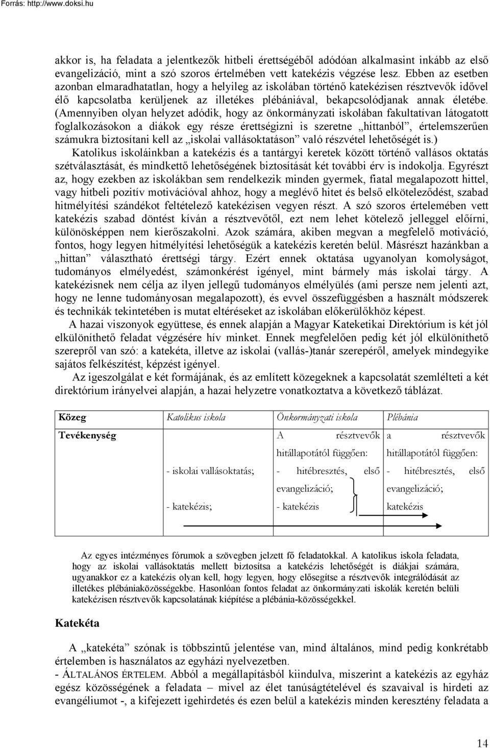 (Amennyiben olyan helyzet adódik, hogy az önkormányzati iskolában fakultatívan látogatott foglalkozásokon a diákok egy része érettségizni is szeretne hittanból, értelemszerűen számukra biztosítani