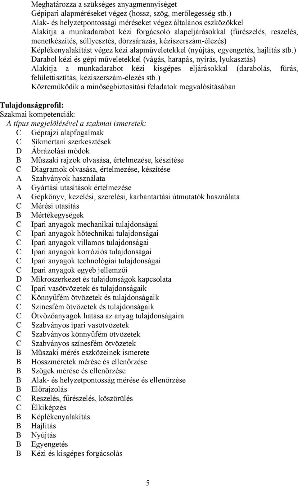 kéziszerszám-élezés) Képlékenyalakítást végez kézi alapműveletekkel (nyújtás, egyengetés, hajlítás stb.