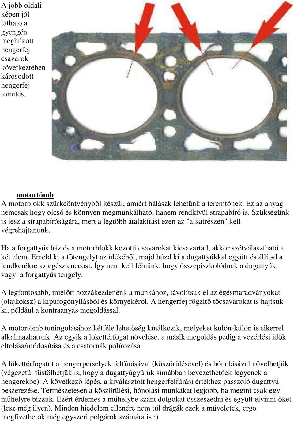 Ez leírés a kétütem szériamotorhoz (992 cm) - PDF Ingyenes letöltés