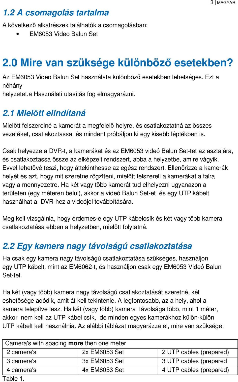 1 Mielőtt elindítaná Mielőtt felszerelné a kamerát a megfelelő helyre, és csatlakoztatná az összes vezetéket, csatlakoztassa, és mindent próbáljon ki egy kisebb léptékben is.