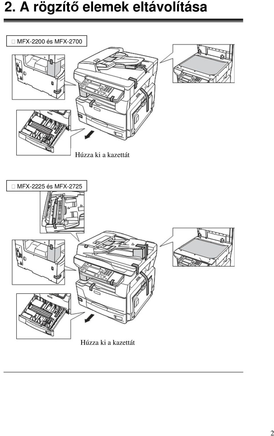MFX-2700 Húzza ki a kazettát