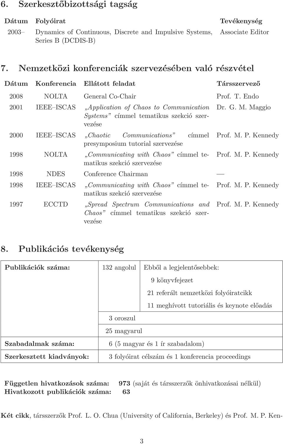 rsszervező 2008 NOLTA General Co-Chair Prof. T.