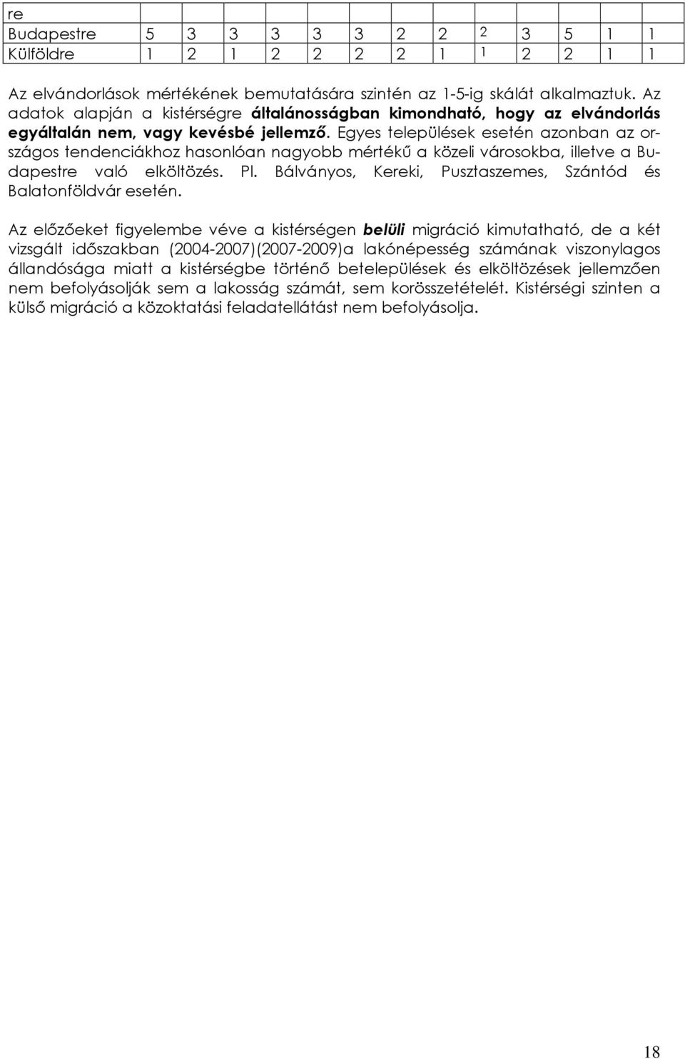 Egyes települések esetén azonban az országos tendenciákhoz hasonlóan nagyobb mértékű a közeli városokba, illetve a Budapestre való elköltözés. Pl.