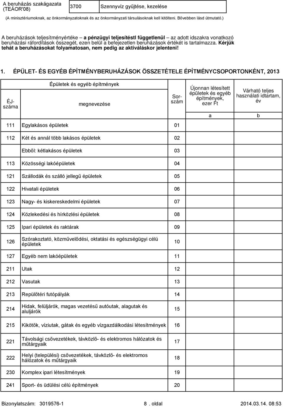 Kérjük tehát eruházásokt folymtosn, nem pedig z ktiváláskor jelenteni! 1.