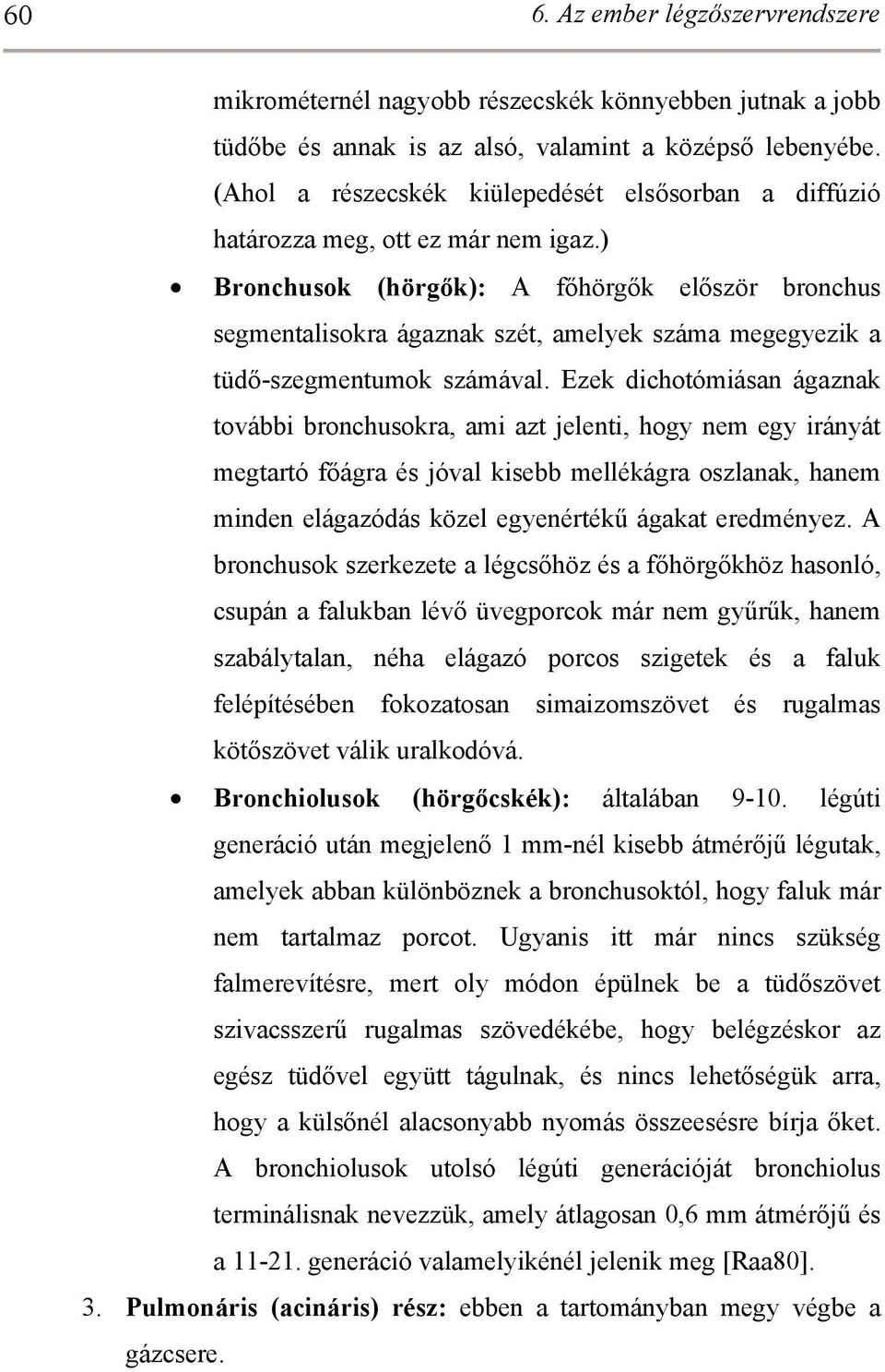 ) Bronchusok (hörgők): A főhörgők először bronchus segmentalisokra ágaznak szét, amelyek száma megegyezik a tüdő-szegmentumok számával.