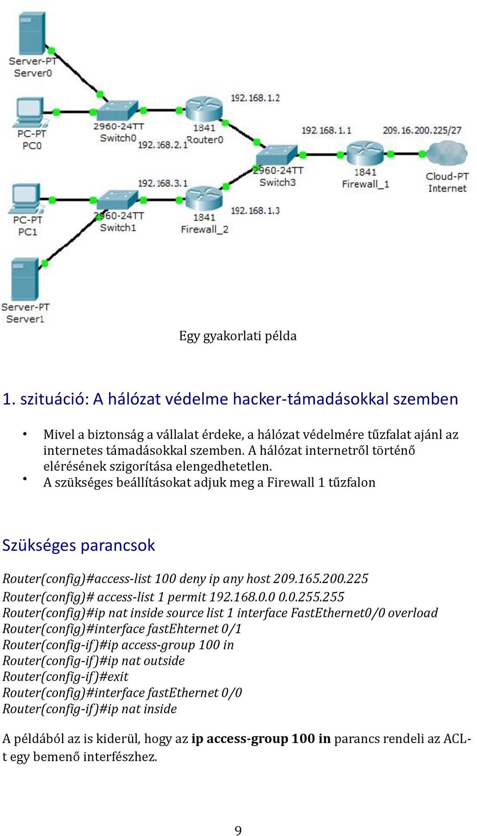 165.200.225 Router(config)# access-list 1 permit 192.168.0.0 0.0.255.