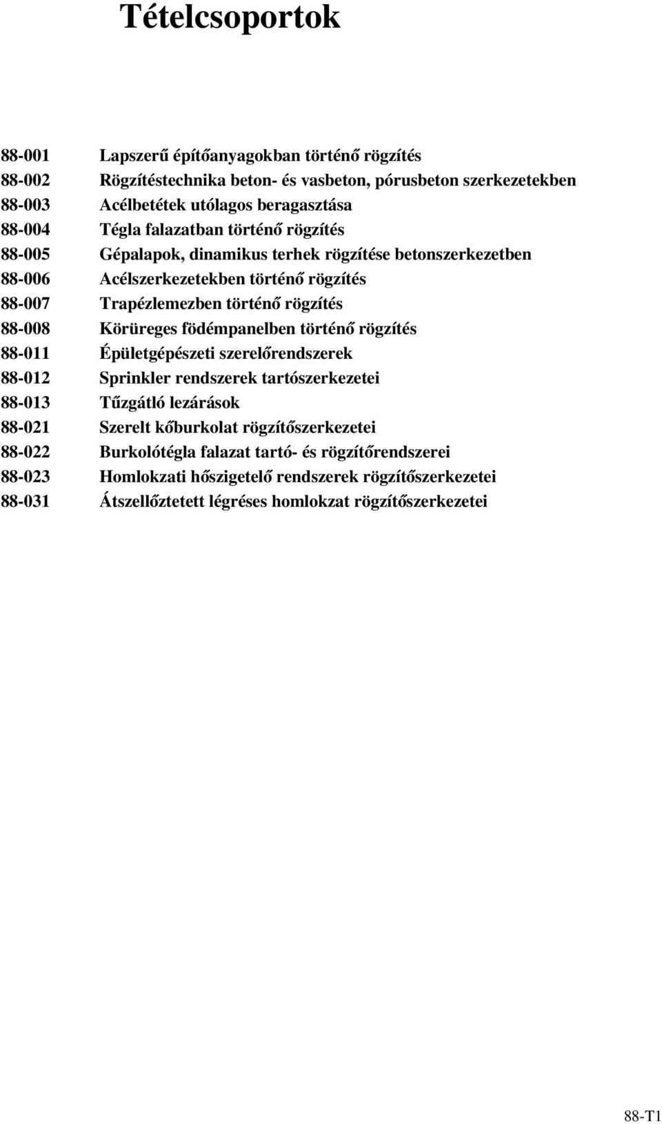 Acélszerkezetekben történő rögzítés Trapézleezben történő rögzítés Körüreges födépanelben történő rögzítés Épületgépészeti szerelőrendszerek Sprinkler rendszerek tartószerkezetei