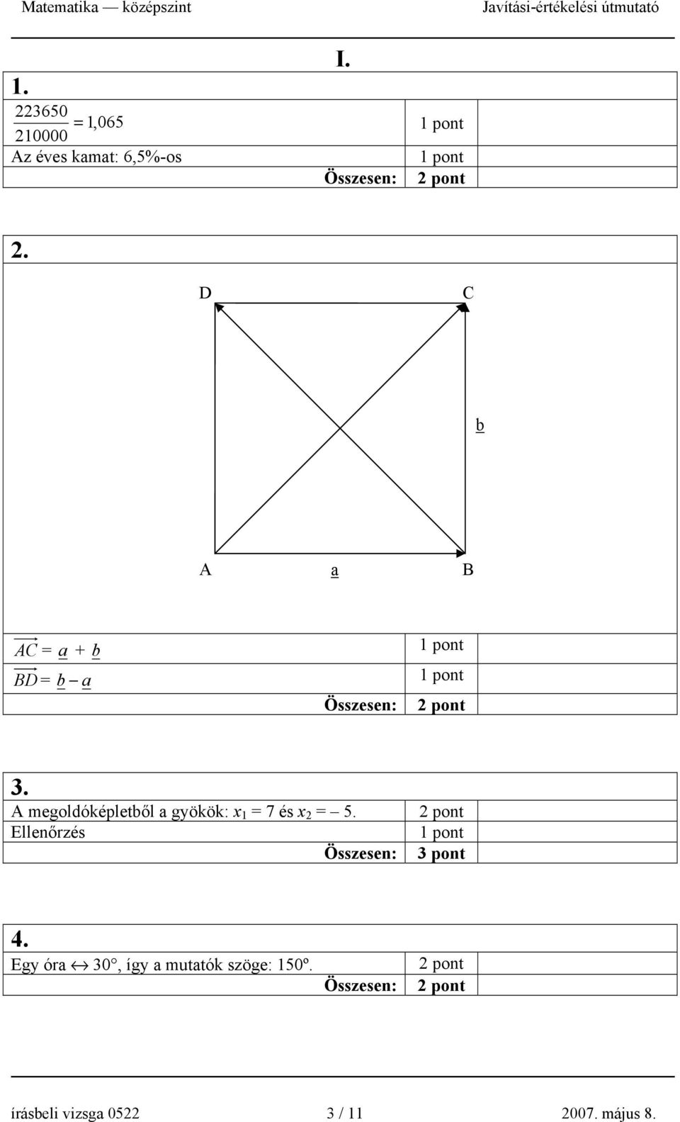 A megoldóképletből a gyökök: x = 7 és x = 5.