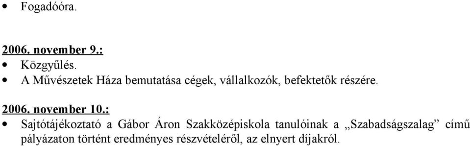 részére. 2006. november 10.