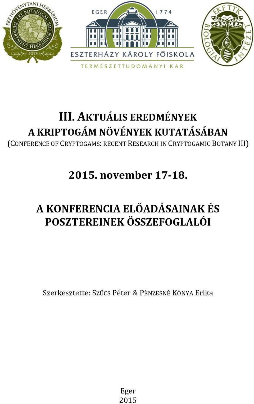 III) 2015. november 17-18.