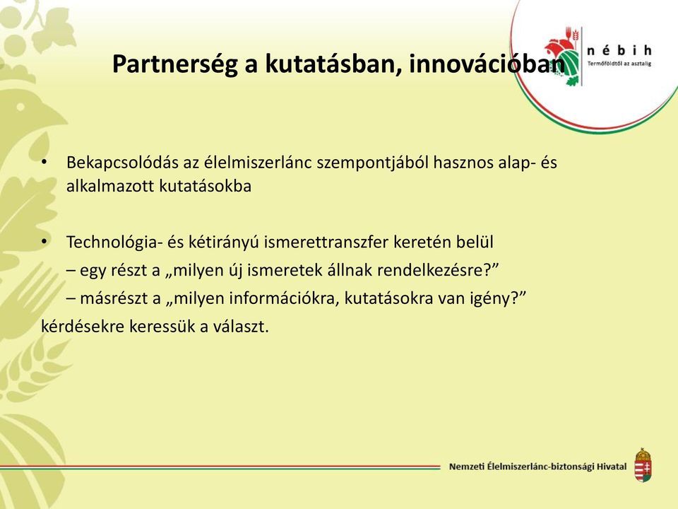 ismerettranszfer keretén belül egy részt a milyen új ismeretek állnak