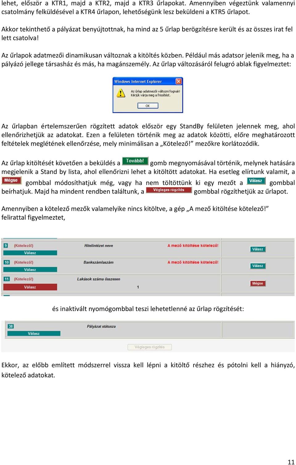 Például más adatsor jelenik meg, ha a pályázó jellege társasház és más, ha magánszemély.