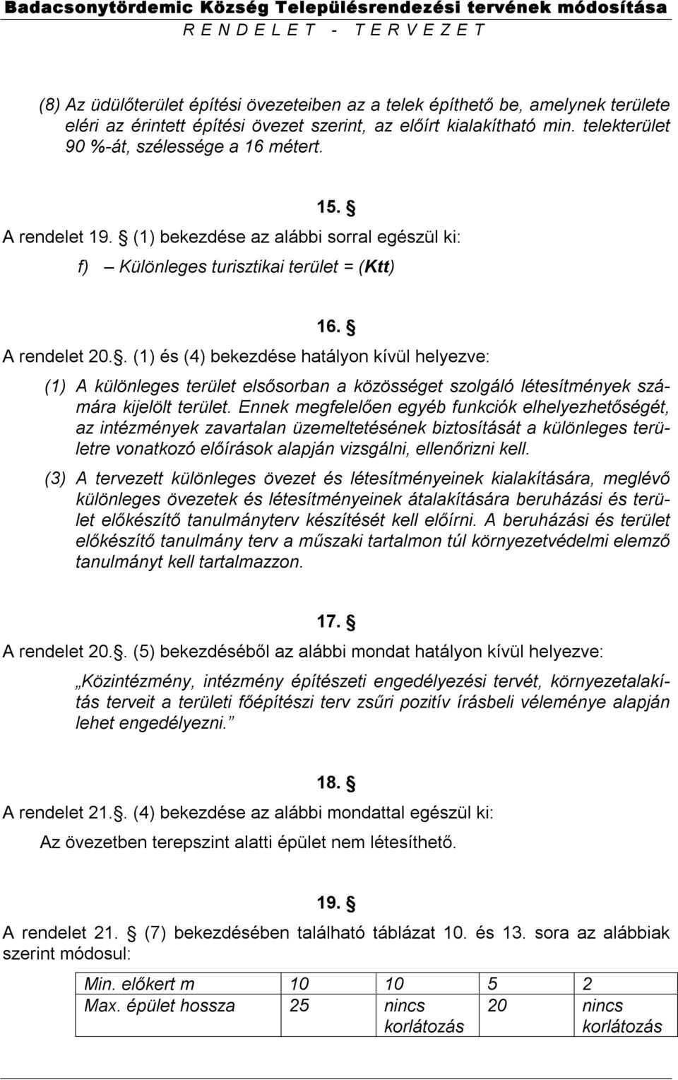 . (1) és (4) bekezdése hatályon kívül helyezve: (1) A különleges terület elsősorban a közösséget szolgáló létesítmények számára kijelölt terület.