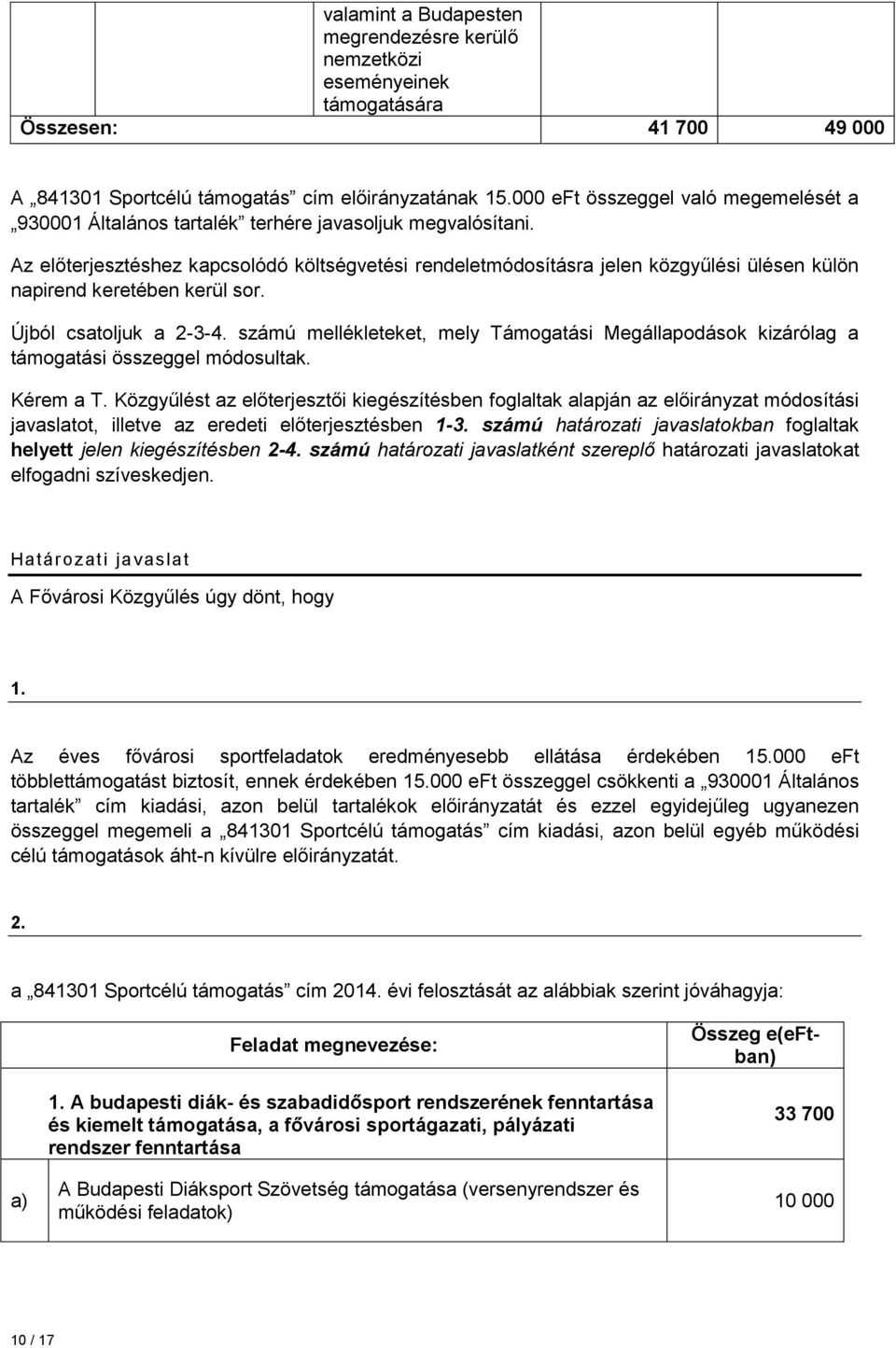 számú mellékleteket, mely Támogatási Megállapodások kizárólag a támogatási összeggel módosultak. Kérem a T.