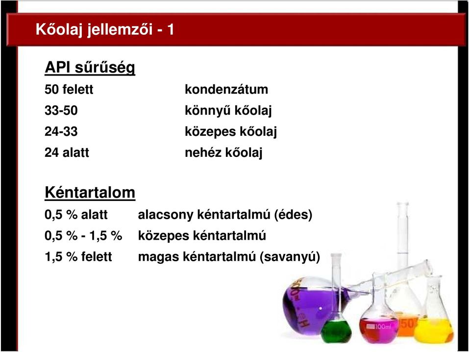 Kéntartalom 0,5 % alatt alacsony kéntartalmú (édes) 0,5 % -