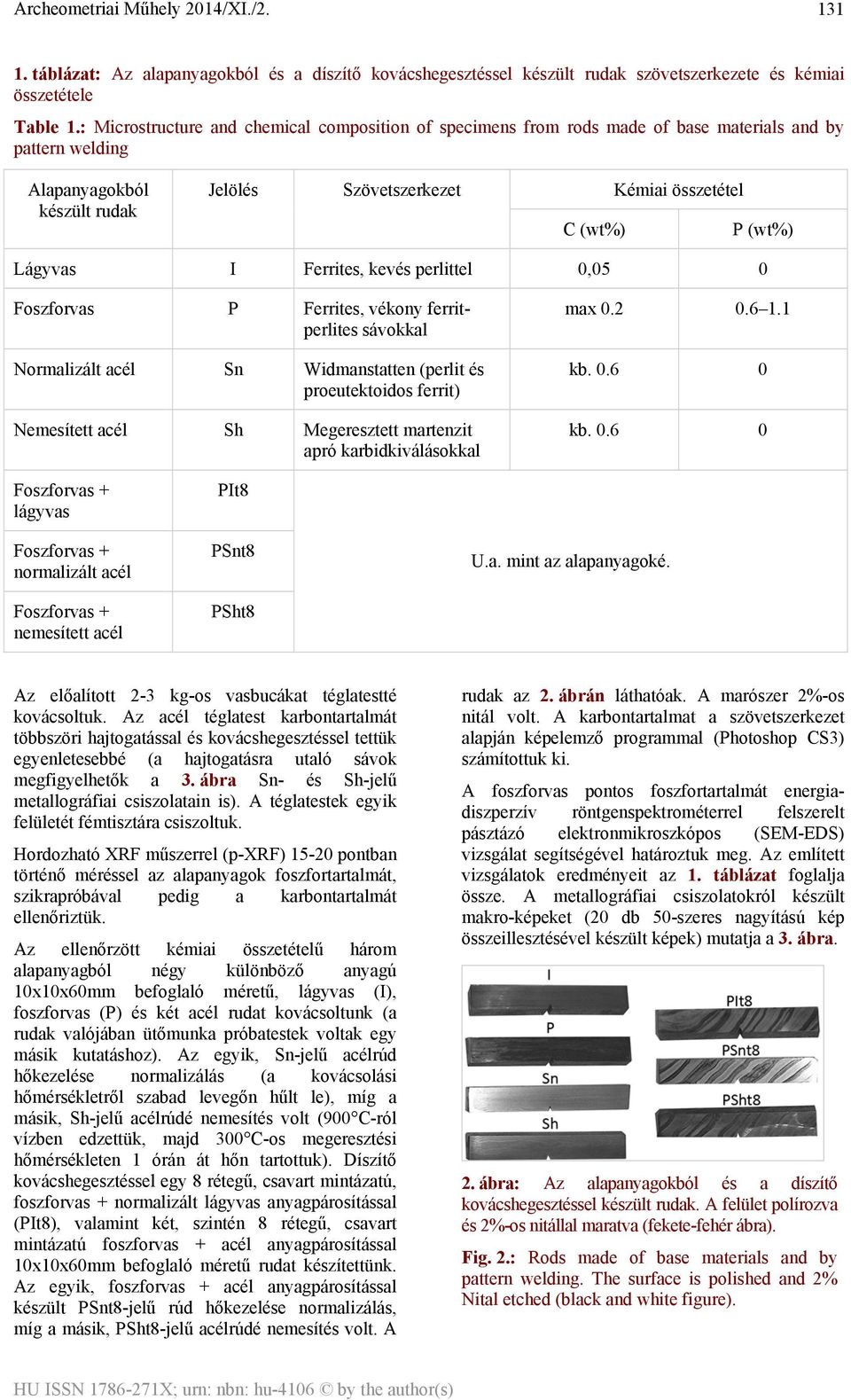 Lágyvas I Ferrites, kevés perlittel 0,05 0 Foszforvas P Ferrites, vékony ferritperlites sávokkal Normalizált acél Sn Widmanstatten (perlit és proeutektoidos ferrit) Nemesített acél Sh Megeresztett
