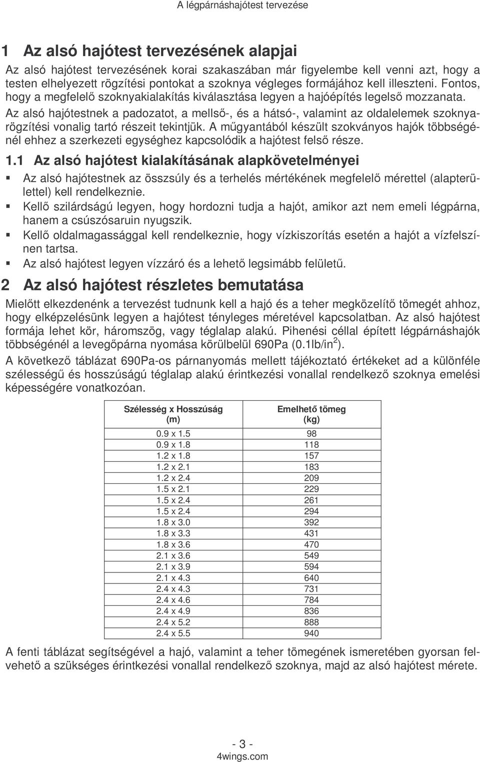 Az alsó hajótestnek a padozatot, a mellsı-, és a hátsó-, valamint az oldalelemek szoknyarögzítési vonalig tartó részeit tekintjük.