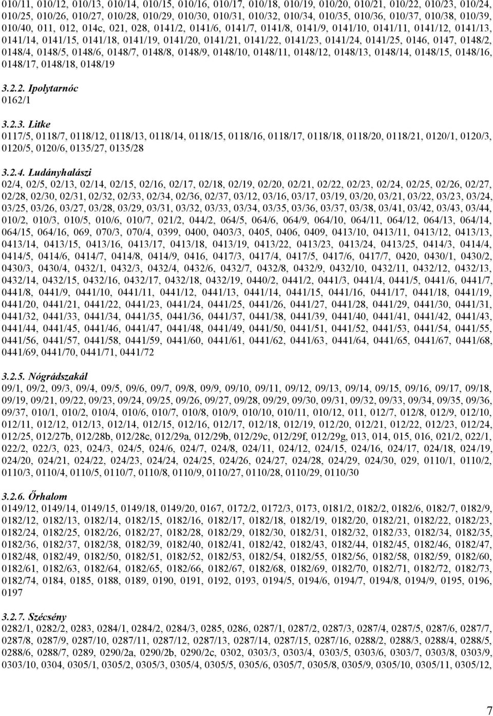 0141/23, 0141/24, 0141/25, 0146, 0147, 0148/2, 0148/4, 0148/5, 0148/6, 0148/7, 0148/8, 0148/9, 0148/10, 0148/11, 0148/12, 0148/13, 0148/14, 0148/15, 0148/16, 0148/17, 0148/18, 0148/19 3.2.2. Ipolytarnóc 0162/1 3.