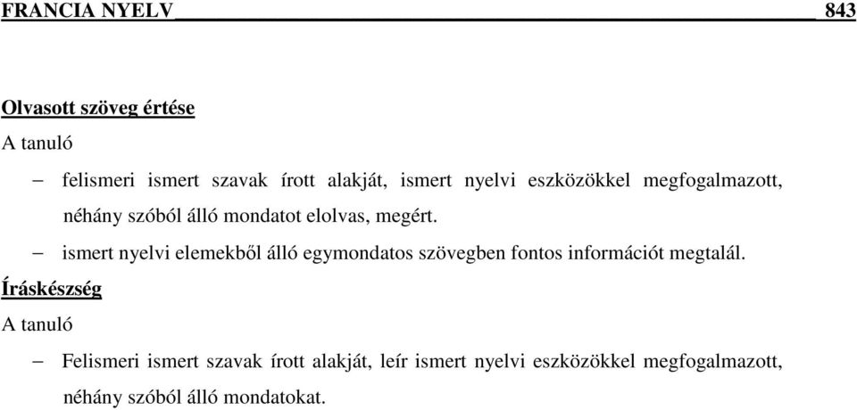 ismert nyelvi elemekből álló egymondatos szövegben fontos információt megtalál.