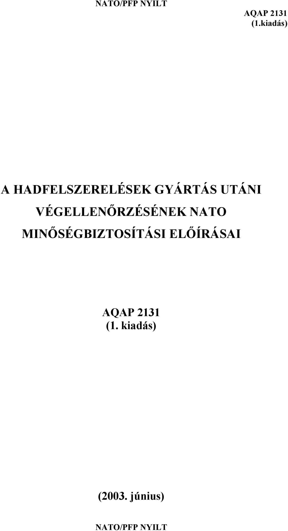 NATO MINŐSÉGBIZTOSÍTÁSI