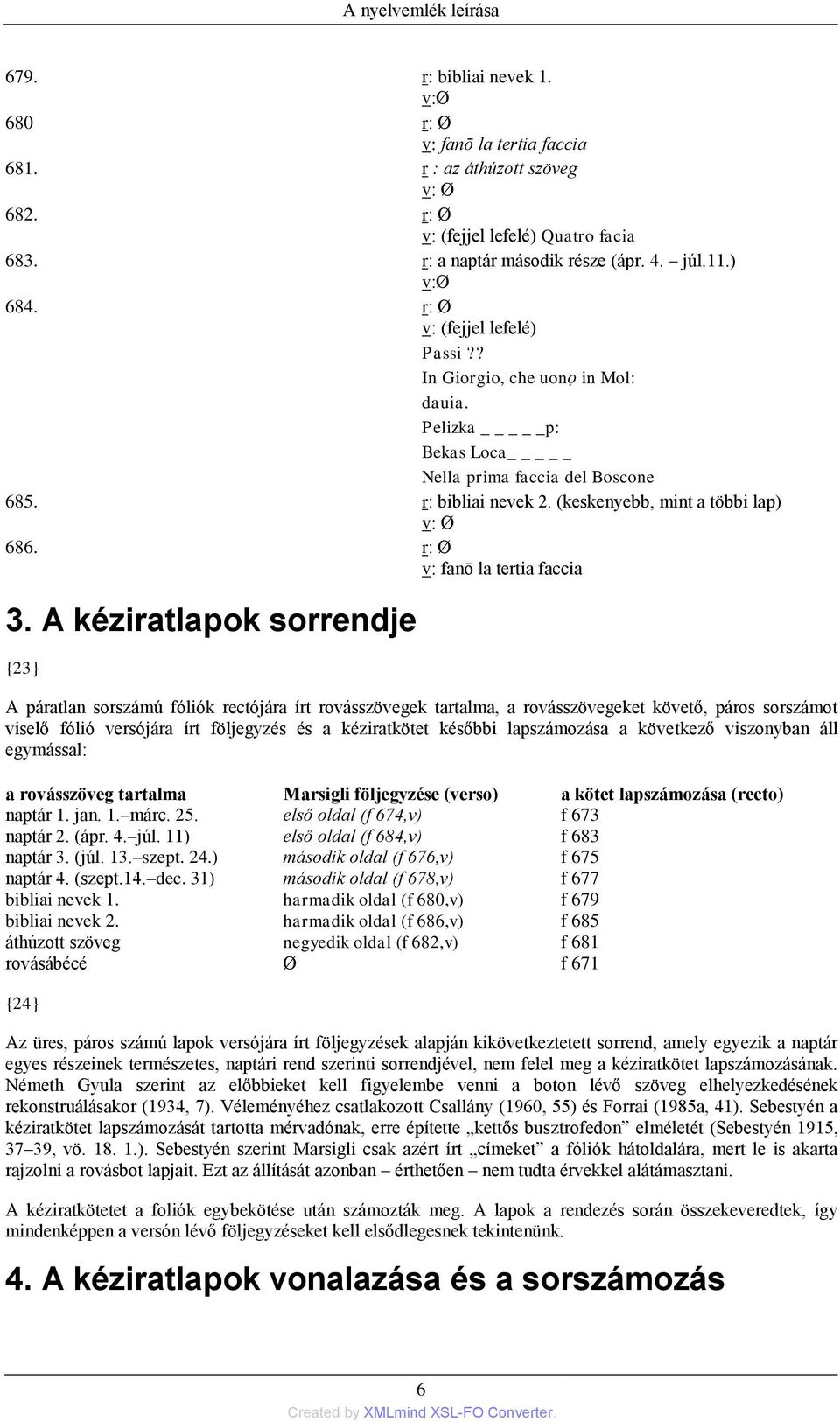 (keskenyebb, mint a többi lap) v: Ø 686. r: Ø v: fanō la tertia faccia 3.