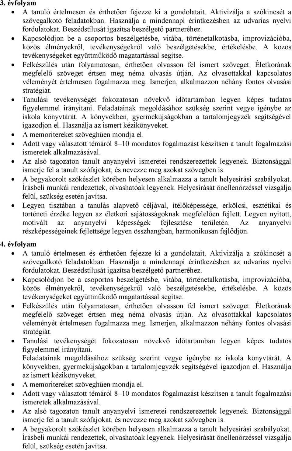 Kapcsolódjon be a csoportos beszélgetésbe, vitába, történetalkotásba, improvizációba, közös élményekről, tevékenységekről való beszélgetésekbe, értékelésbe.